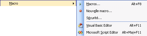 word 2003:outils-macros