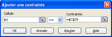 Excel 2007 : Placer le plafond &agrave; la cellule B3