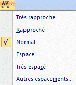 Powerpoint 2007 : Acceuil-Espacements des caractères