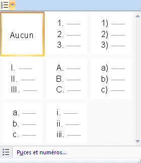 Powerpoint 2007 : Acceuil -Numérotation