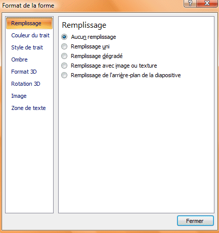 Powerpoint 2007 : Acceuil -Options du dessin
