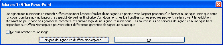 powerpoint 2007 : Ajouter signature électronique