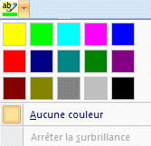 Word 2007:Acceuil-Couleur de surbrillance du texte