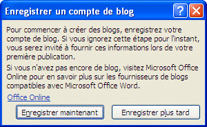 Word 2007 : Configurer publier Blog