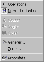 menu contextuel pour les requêtes