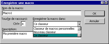 Faire une macro excel