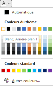 Excel - couleur police de caractères