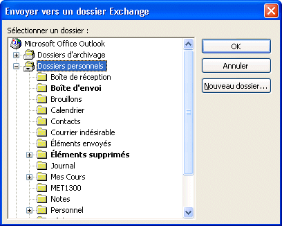 Word 2003 - Envoyer dans un dossier de Microsoft Exchange