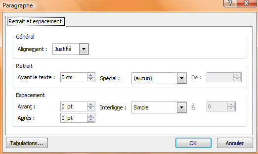 Powerpoint 2007 : Acceuil -Option paragraphe