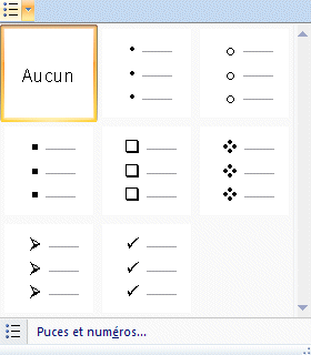 Powerpoint 2007 : Acceuil -puce 