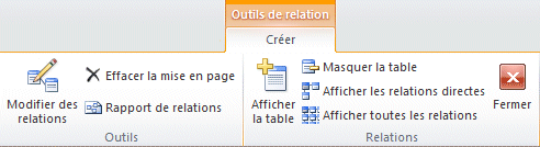 Access  2010 - Onglet Outils de relations